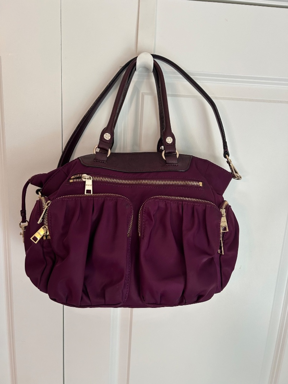 MZ Wallace Jane Satchel Eggplant Plum purple
